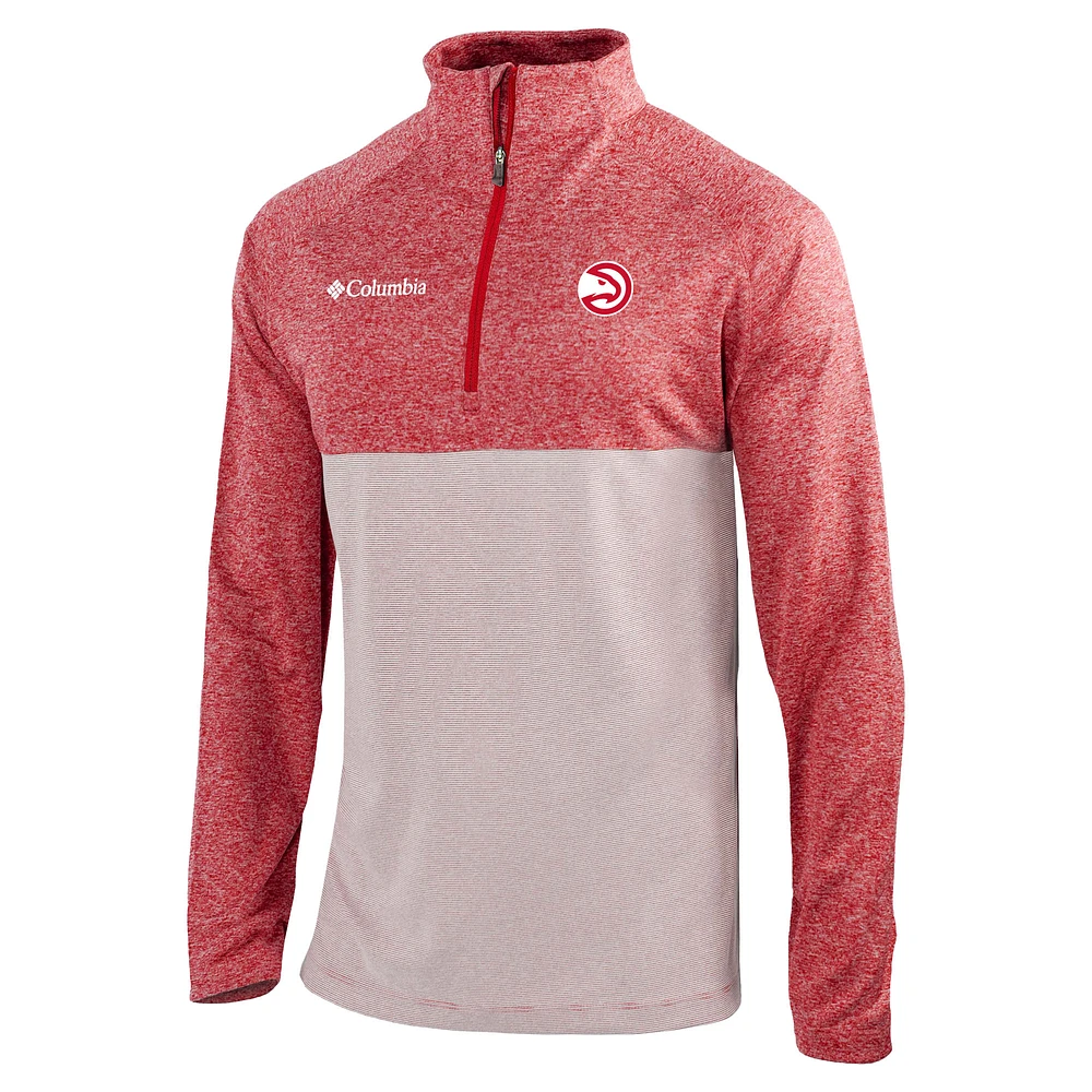 Men's Columbia Red Atlanta Hawks Rockin' It Raglan Long Sleeve Quarter-Zip Pullover