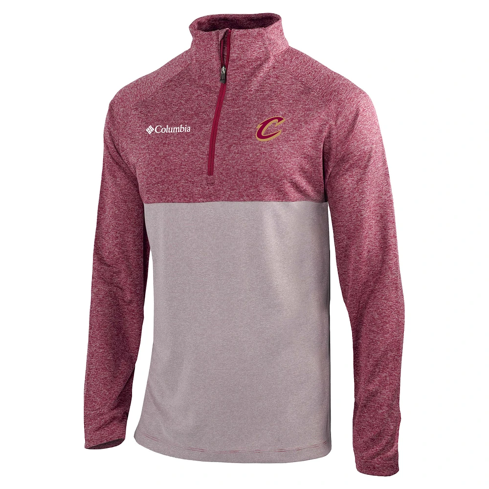 Men's Columbia Wine Cleveland Cavaliers Rockin' It Raglan Long Sleeve Quarter-Zip Pullover