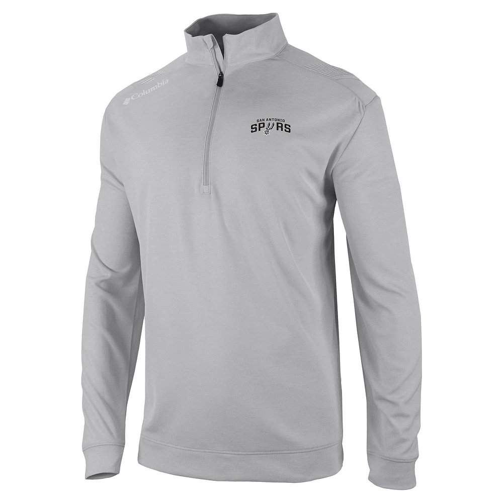 Men's Columbia Gray San Antonio Spurs Oakland Downs Quarter-Zip Pullover
