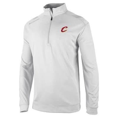 Men's Columbia White Cleveland Cavaliers Oakland Downs Quarter-Zip Pullover