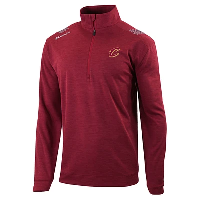 Men's Columbia Wine Cleveland Cavaliers Oakland Downs Quarter-Zip Pullover