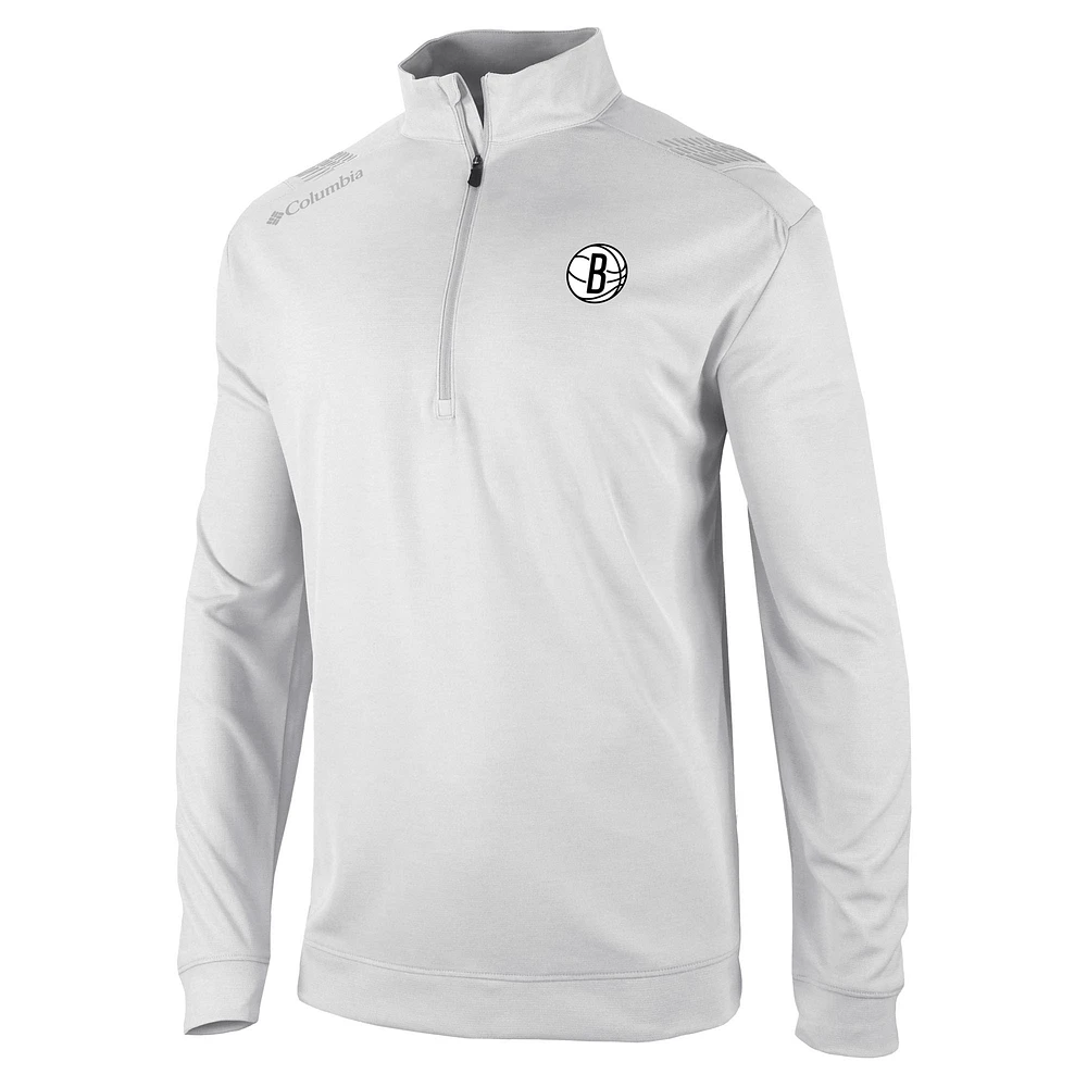 Men's Columbia Brooklyn Nets Oakland Downs Quarter-Zip Pullover
