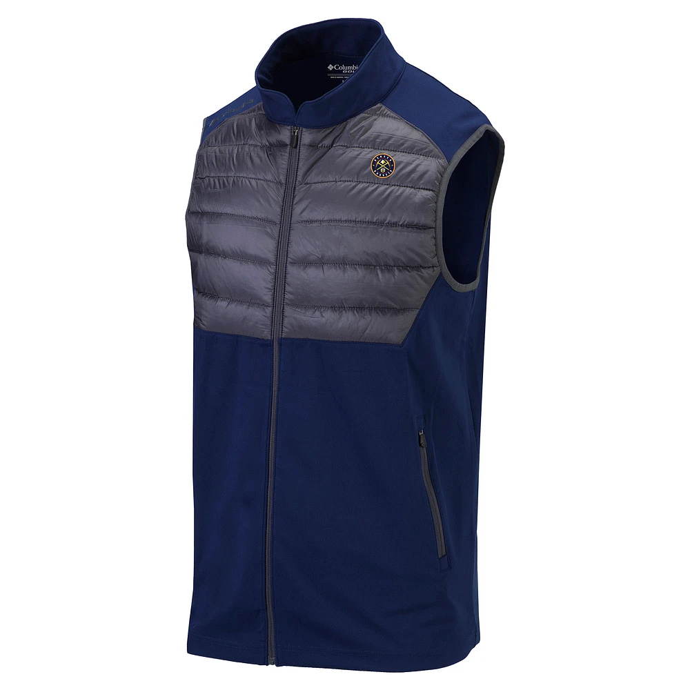 Men's Columbia Navy Denver Nuggets Omni-Wick The Element Full-Zip Vest