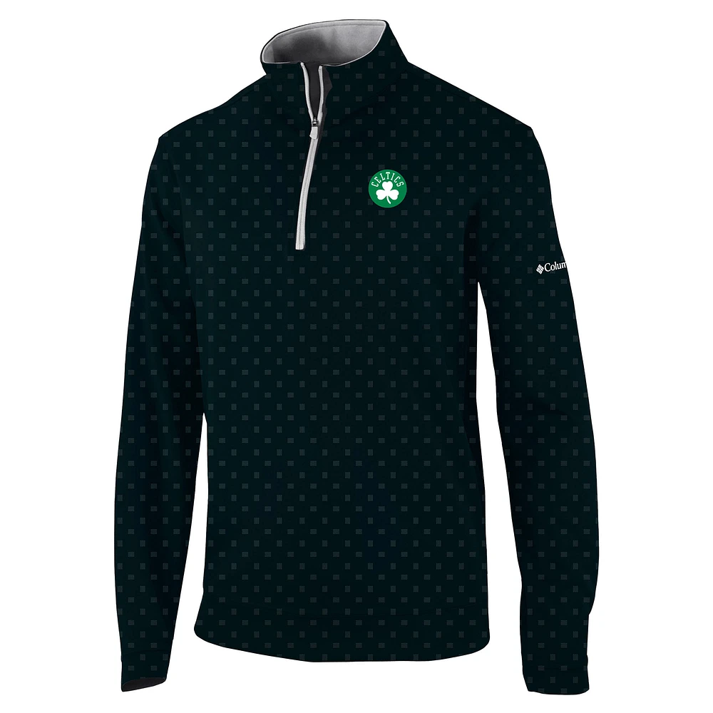 Men's Columbia Black Boston Celtics Omni-Wick Wickhams Hills Quarter-Zip Pullover Top