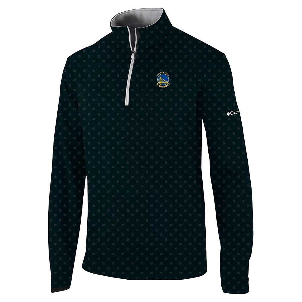 Men's Columbia Black Golden State Warriors Omni-Wick Wickhams Hills Quarter-Zip Pullover Top