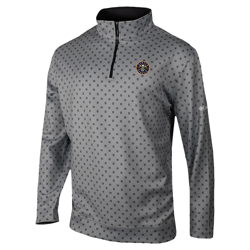 Men's Columbia Gray Denver Nuggets Omni-Wick Wickhams Hills Quarter-Zip Pullover Top