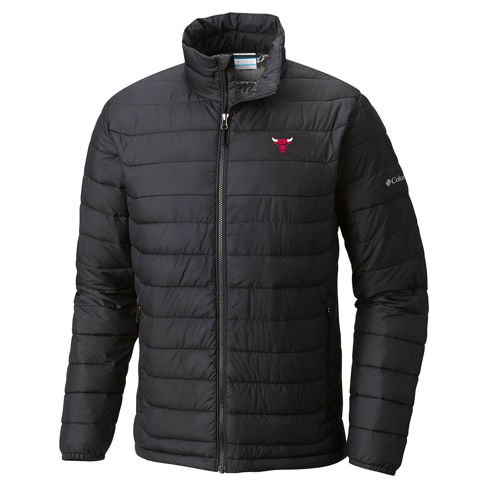 Men's Columbia Black Chicago Bulls Powder Lite Omni-Heat Reflective Full-Zip Jacket