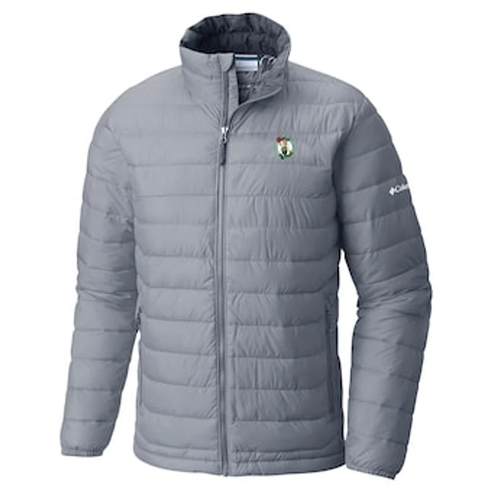 Men's Columbia Gray Boston Celtics Powder Lite Omni-Heat Reflective Full-Zip Jacket