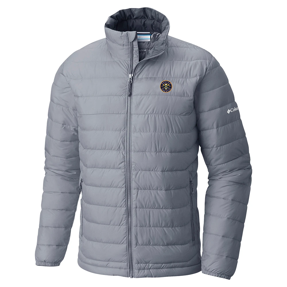 Men's Columbia Gray Denver Nuggets Powder Lite Omni-Heat Reflective Full-Zip Jacket