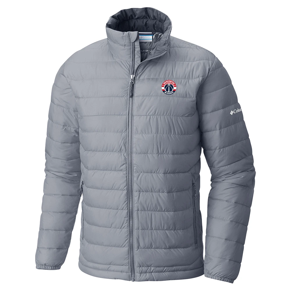 Men's Columbia Gray Washington Wizards Powder Lite Omni-Heat Reflective Full-Zip Jacket