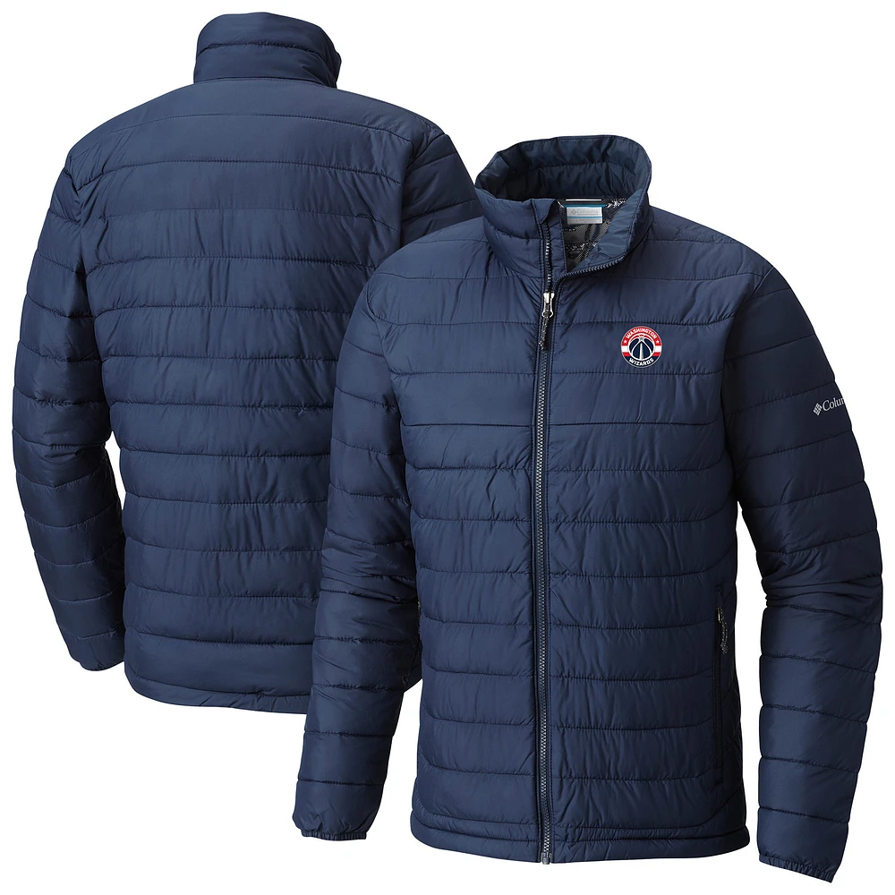 Men's Columbia Navy Washington Wizards Powder Lite Omni-Heat Reflective Full-Zip Jacket