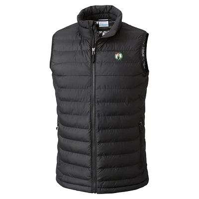 Men's Columbia Black Boston Celtics Powder Lite Omni-Heat Reflective Full-Zip Vest