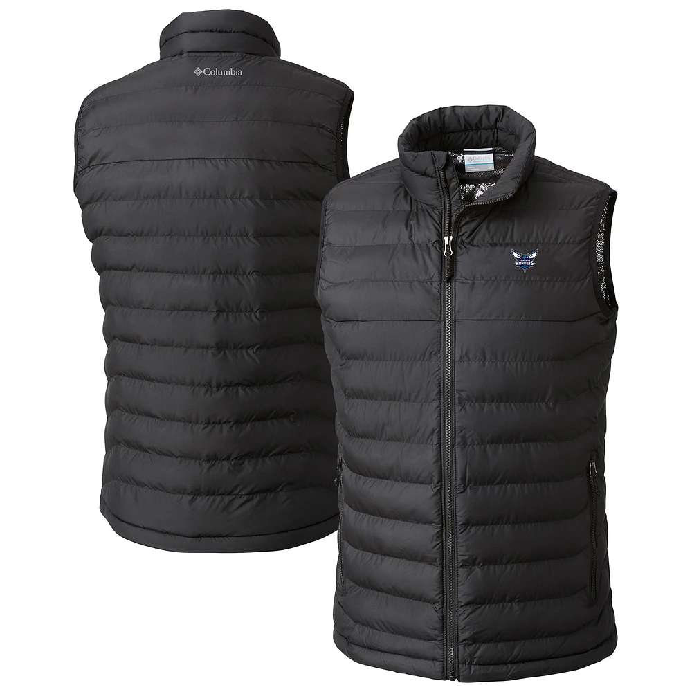 Men's Columbia Black Charlotte Hornets Powder Lite Omni-Heat Reflective Full-Zip Vest