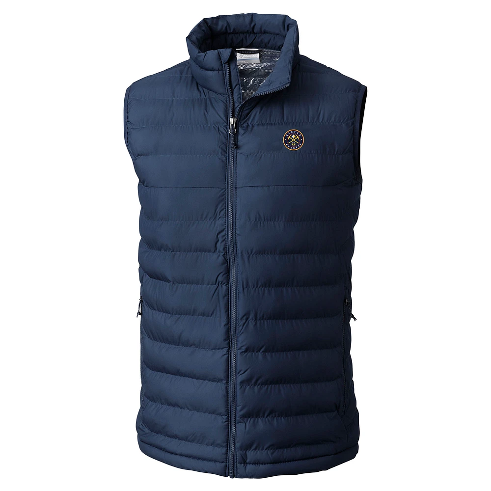 Men's Columbia Navy Denver Nuggets Powder Lite Omni-Heat Reflective Full-Zip Vest