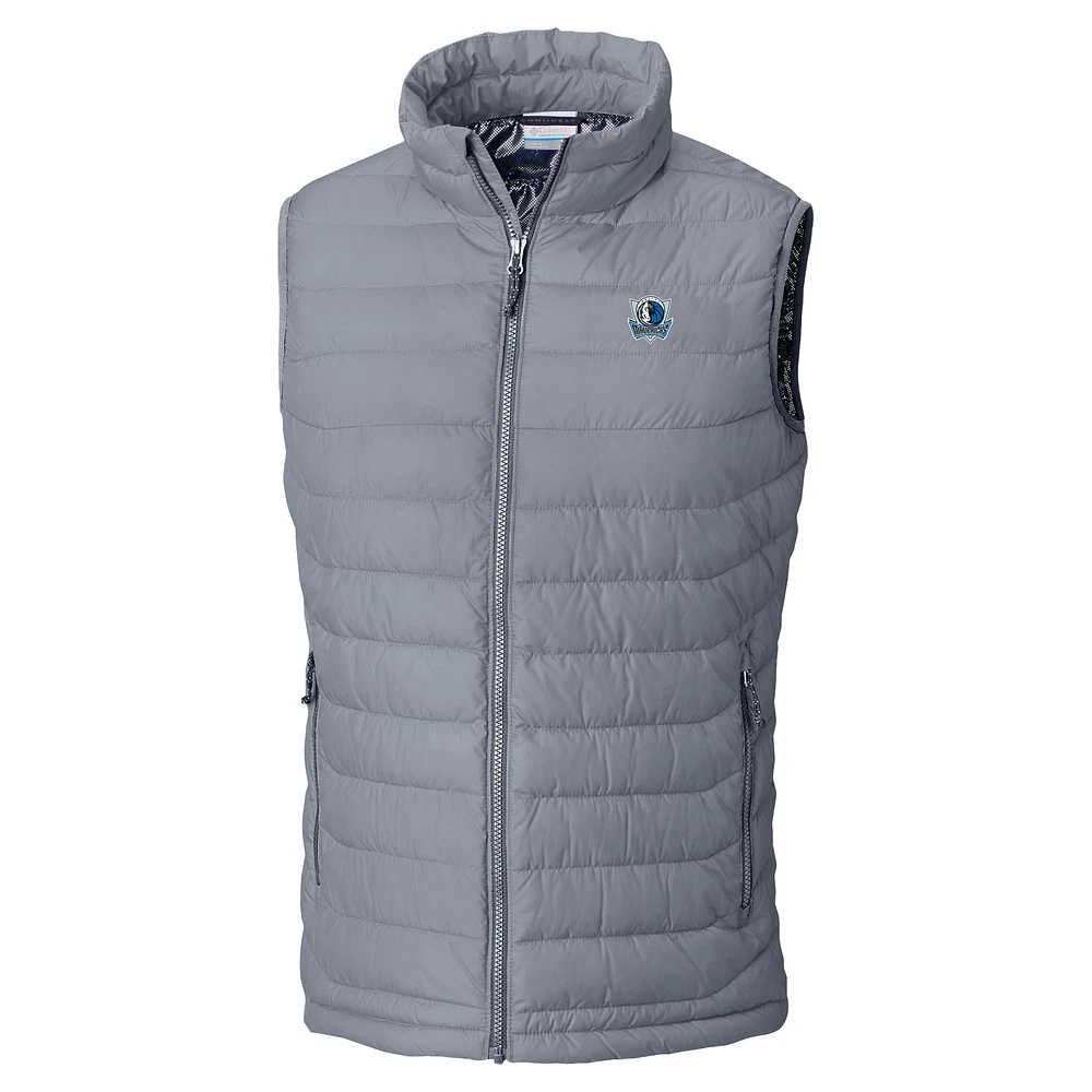 Men's Columbia Gray Dallas Mavericks Powder Lite Omni-Heat Reflective Full-Zip Vest