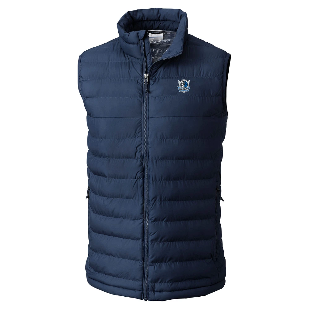 Men's Columbia Navy Dallas Mavericks Powder Lite Omni-Heat Reflective Full-Zip Vest