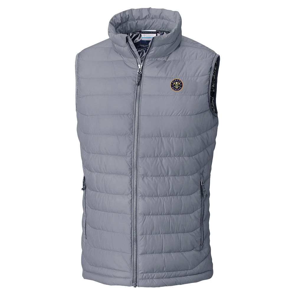 Men's Columbia Gray Denver Nuggets Powder Lite Omni-Heat Reflective Full-Zip Vest