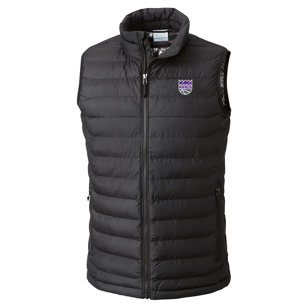 Men's Columbia Black Sacramento Kings Powder Lite Omni-Heat Reflective Full-Zip Vest