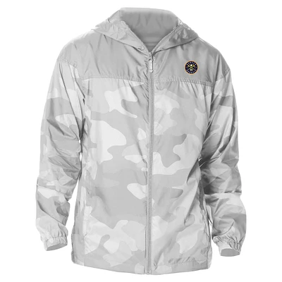 Men's Columbia Gray Denver Nuggets Camo Flash Challenger Windbreaker Full-Zip Jacket