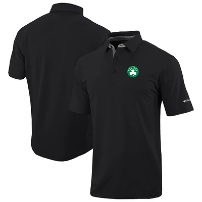 Men's Columbia Black Boston Celtics Omni-Wick Even Lie Polo