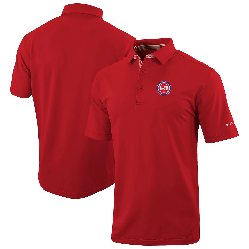 Men's Columbia Detroit Pistons Omni-Wick Even Lie Polo