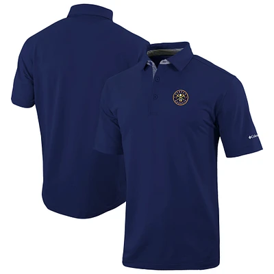 Men's Columbia Navy Denver Nuggets Omni-Wick Even Lie Polo