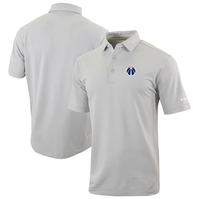 Men's Columbia Gray Washington Wizards Omni-Wick Even Lie Polo