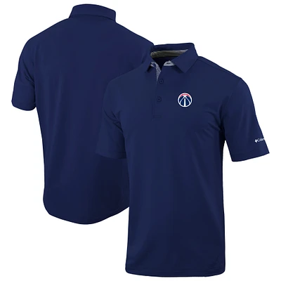 Men's Columbia Navy Washington Wizards Omni-Wick Even Lie Polo
