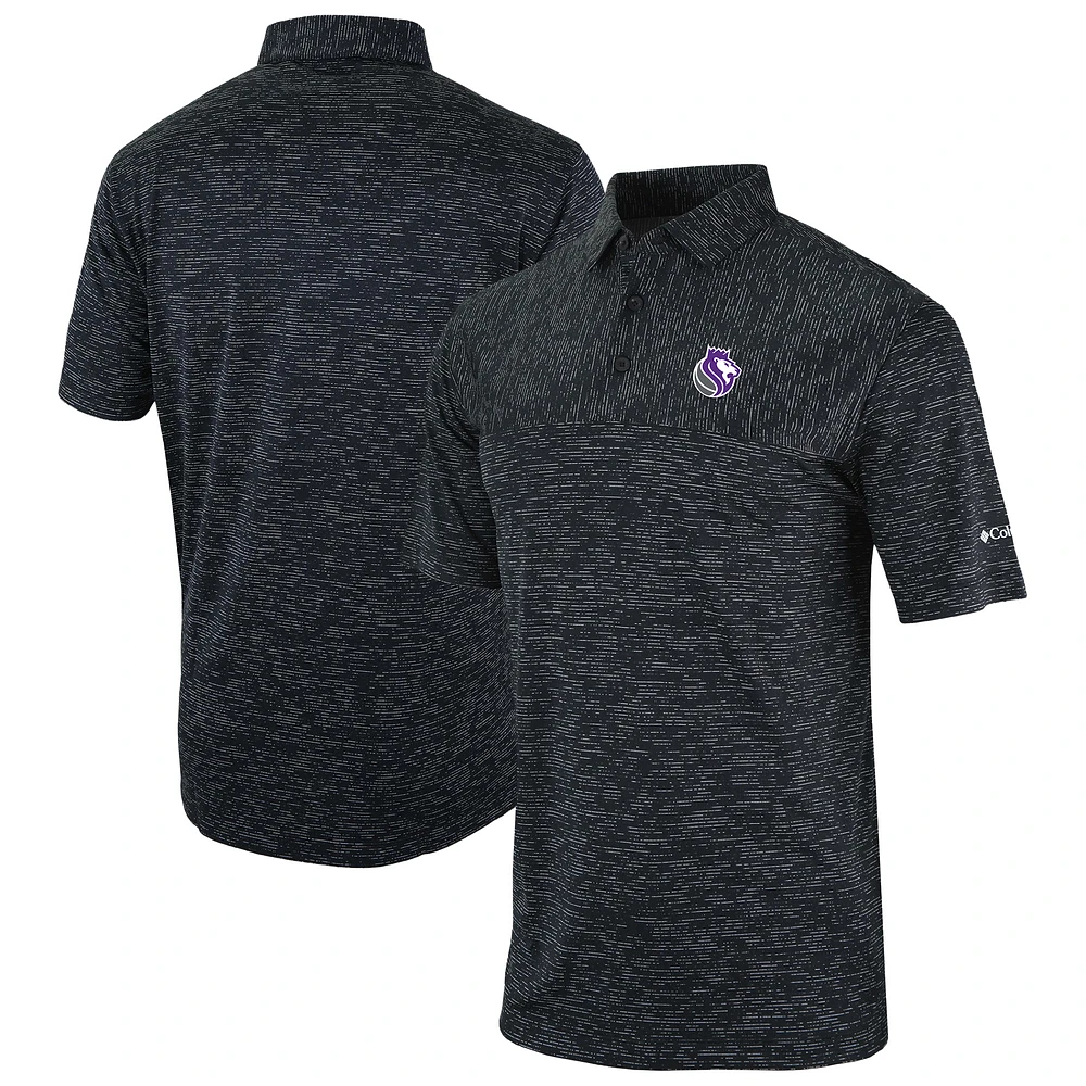 Men's Columbia Black Sacramento Kings Omni-Wick Heading Out Polo