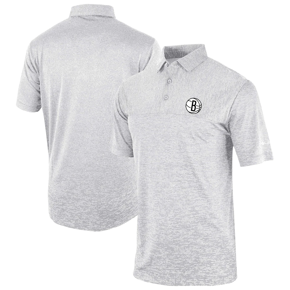 Men's Columbia Gray Brooklyn Nets Omni-Wick Heading Out Polo