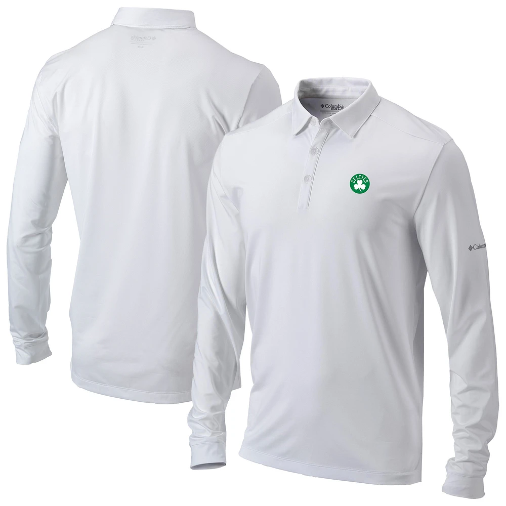 Men's Columbia Boston Celtics Omni-Wick Pin High Long Sleeve Polo