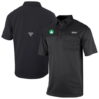 Men's Columbia Black Boston Celtics Omni-Wick Flycaster Pocket Polo