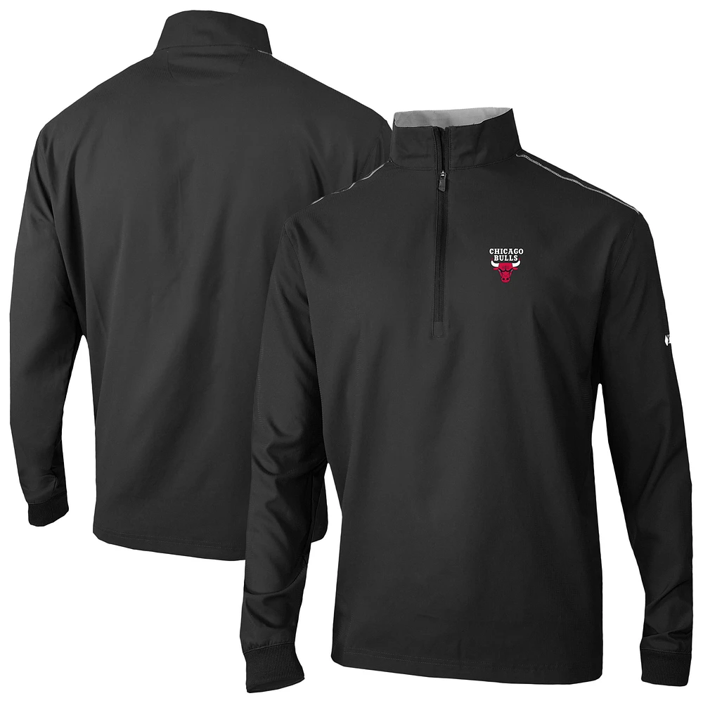 Men's Columbia Black Chicago Bulls Bogey's Paradise Quarter-Zip Pullover