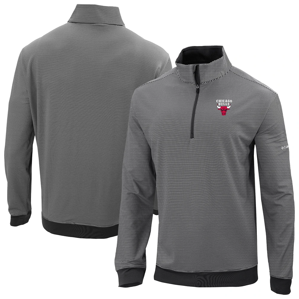 Men's Columbia Black Chicago Bulls Omni-Wick Even Lie Quarter-Zip Pullover