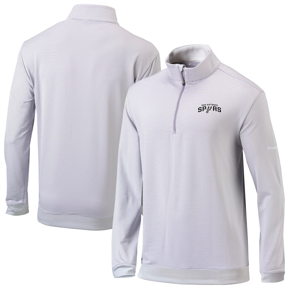 Men's Columbia Gray/White San Antonio Spurs Omni-Wick Even Lie Quarter-Zip Pullover