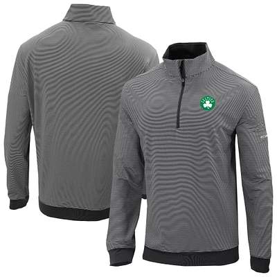 Men's Columbia Black Boston Celtics Omni-Wick Even Lie Quarter-Zip Pullover