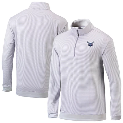Men's Columbia Gray/White Charlotte Hornets Omni-Wick Even Lie Quarter-Zip Pullover