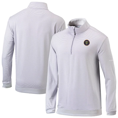 Men's Columbia Gray/White Denver Nuggets Omni-Wick Even Lie Quarter-Zip Pullover