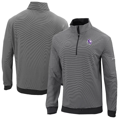 Men's Columbia Black Sacramento Kings Omni-Wick Even Lie Quarter-Zip Pullover