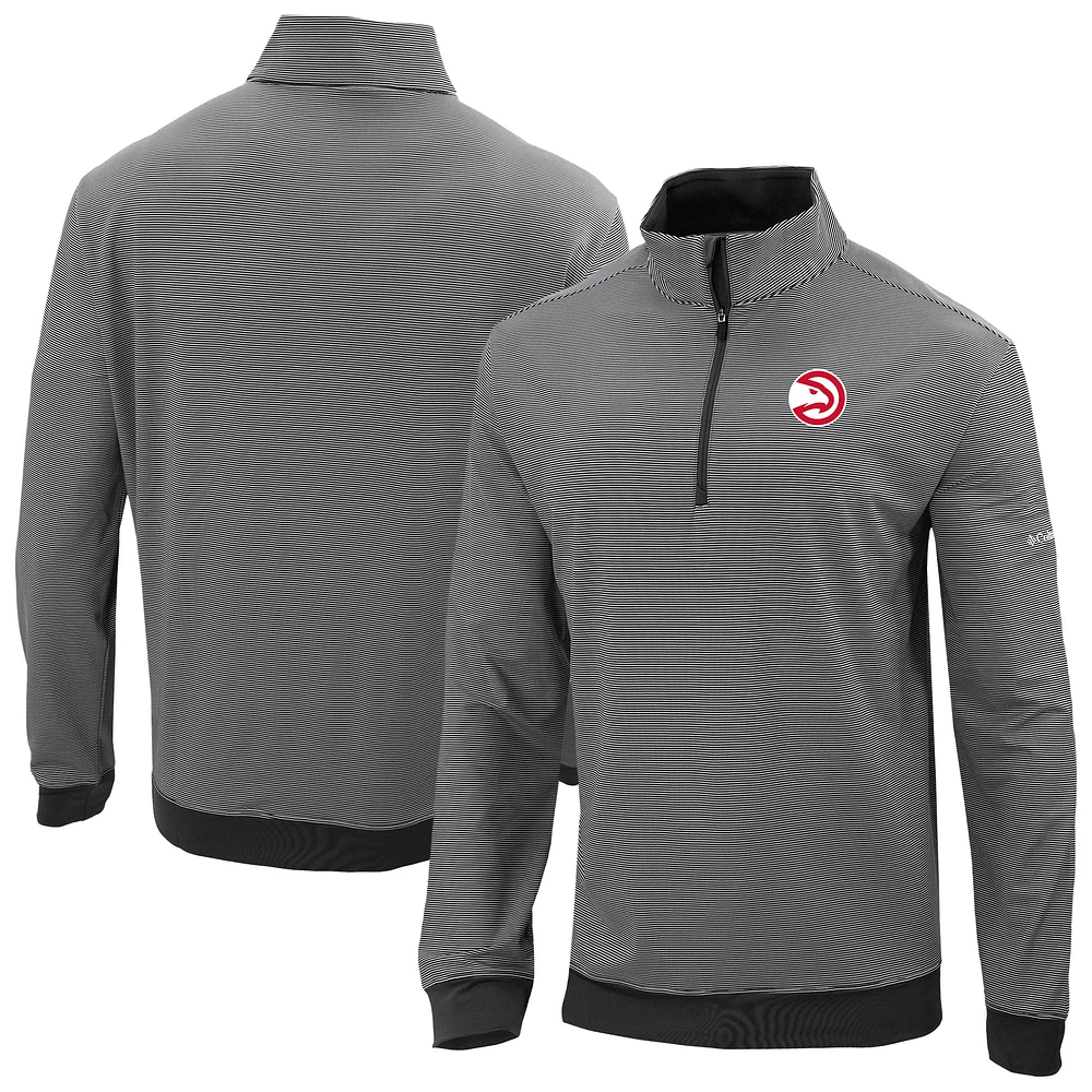 Men's Columbia Black Atlanta Hawks Omni-Wick Even Lie Quarter-Zip Pullover