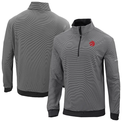 Men's Columbia Black Toronto Raptors Omni-Wick Even Lie Quarter-Zip Pullover