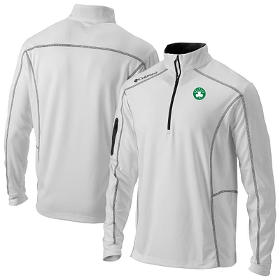 Men's Columbia White Boston Celtics Omni-Wick Shotgun Quarter-Zip Pullover