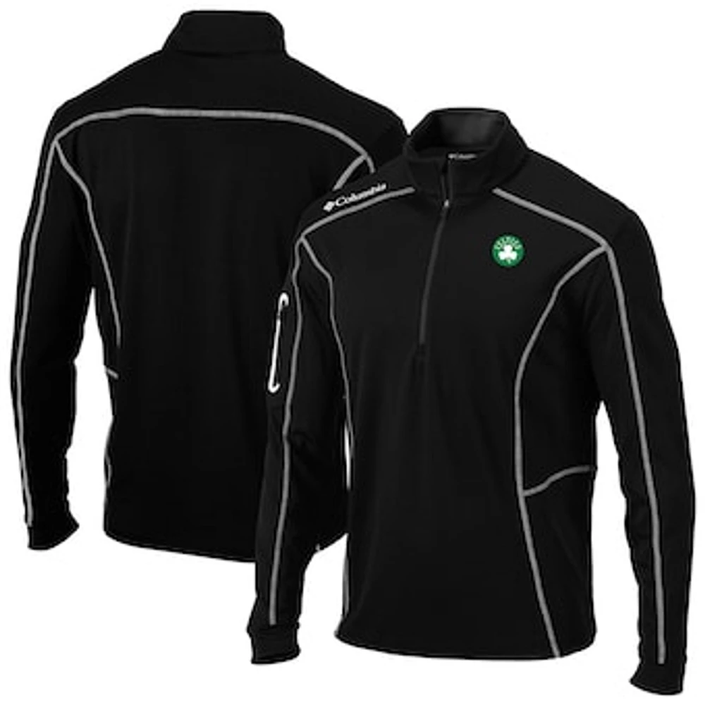 Men's Columbia Black Boston Celtics Omni-Wick Shotgun Quarter-Zip Pullover
