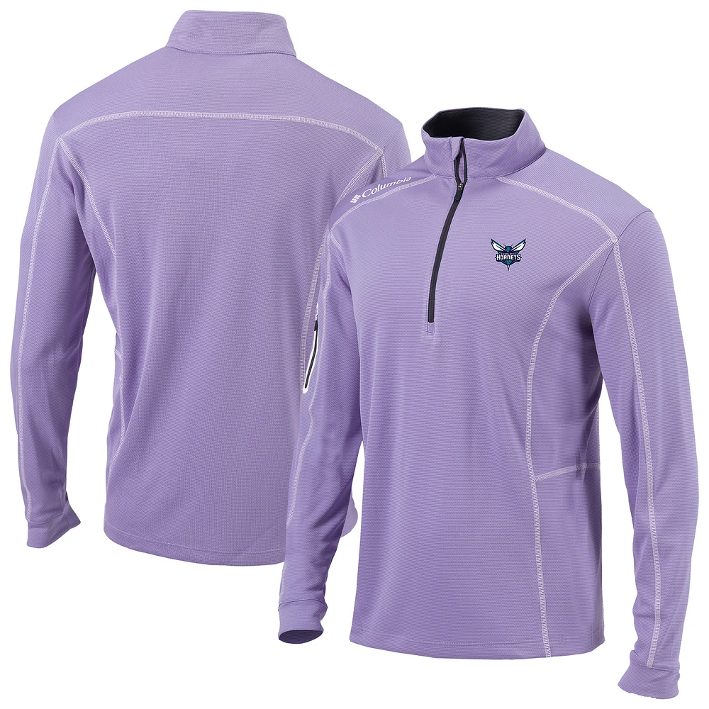 Men's Columbia Lavender Charlotte Hornets Omni-Wick Shotgun Quarter-Zip Pullover