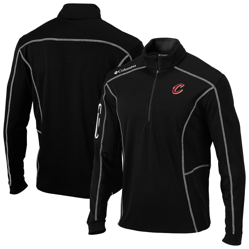 Men's Columbia Black Cleveland Cavaliers Omni-Wick Shotgun Quarter-Zip Pullover