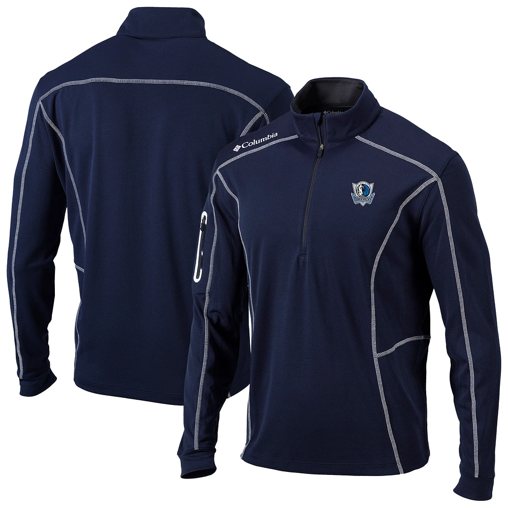 Men's Columbia Navy Dallas Mavericks Omni-Wick Shotgun Quarter-Zip Pullover
