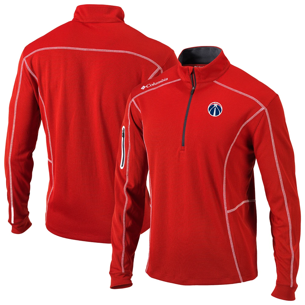 Men's Columbia Red Washington Wizards Omni-Wick Shotgun Quarter-Zip Pullover