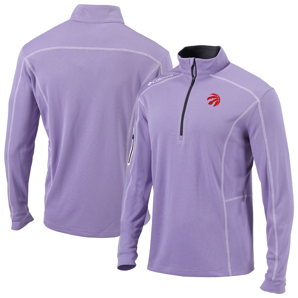 Men's Columbia Lavender Toronto Raptors Omni-Wick Shotgun Quarter-Zip Pullover