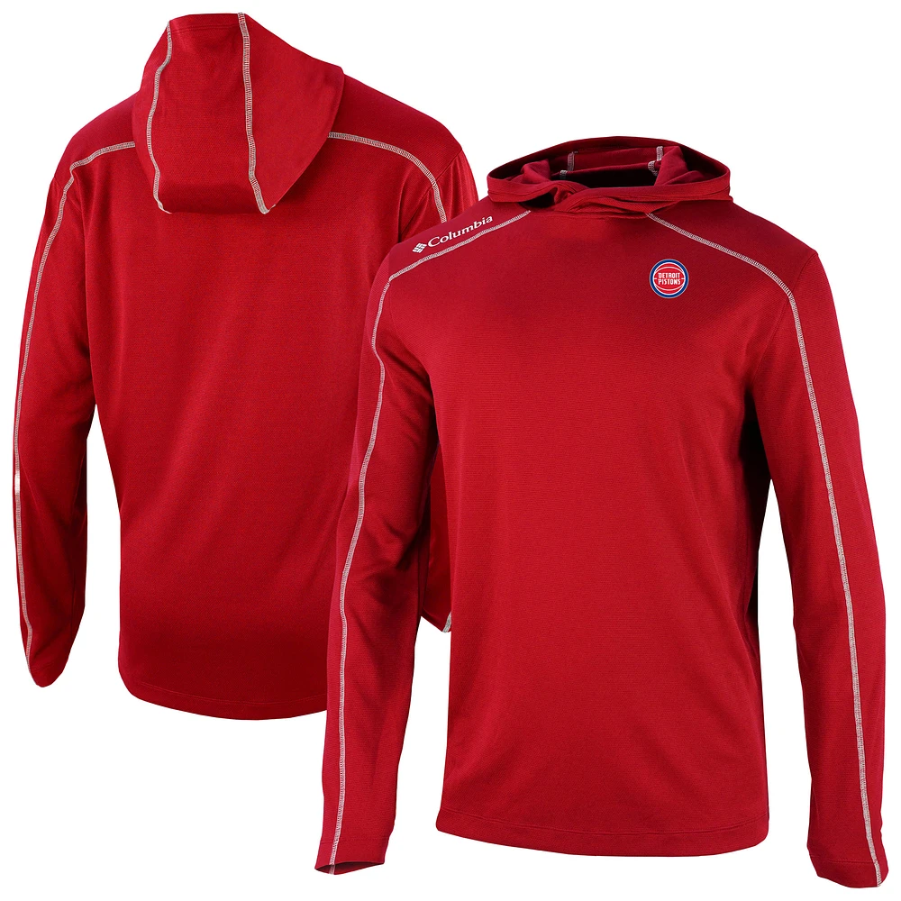 Men's Columbia Detroit Pistons Omni-Wick Shotgun Pullover Hoodie
