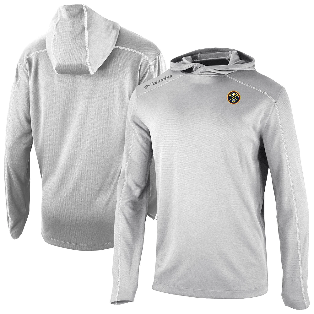 Men's Columbia Gray Denver Nuggets Omni-Wick Shotgun Pullover Hoodie